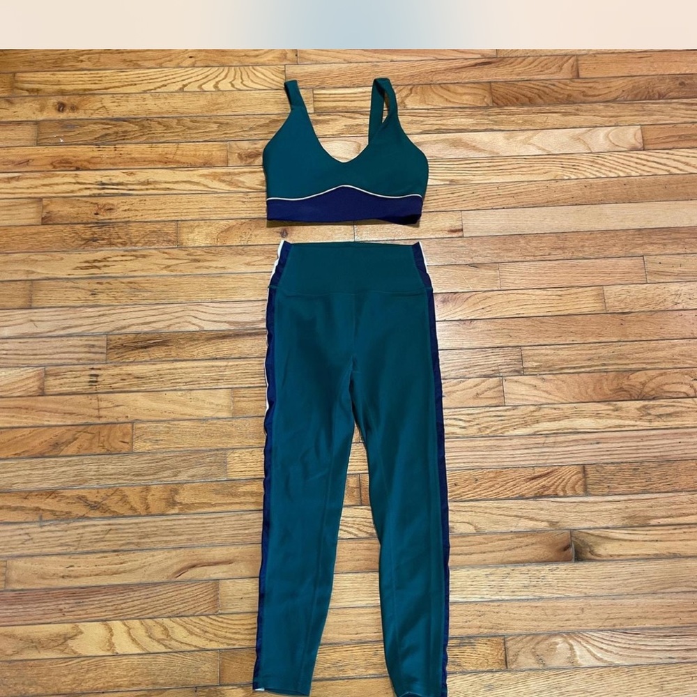 Stylish Green and Navy Activewear Set